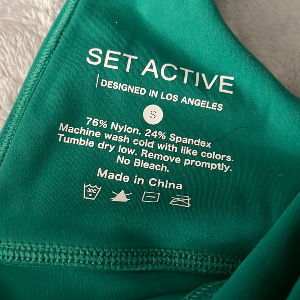 Set Active Green Sports Bra size Small
